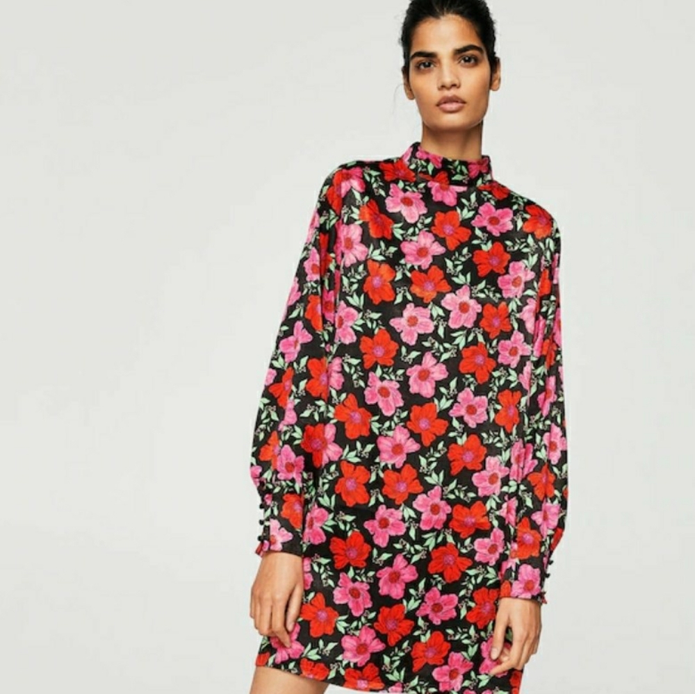 MANGO Floral Shirt Dress